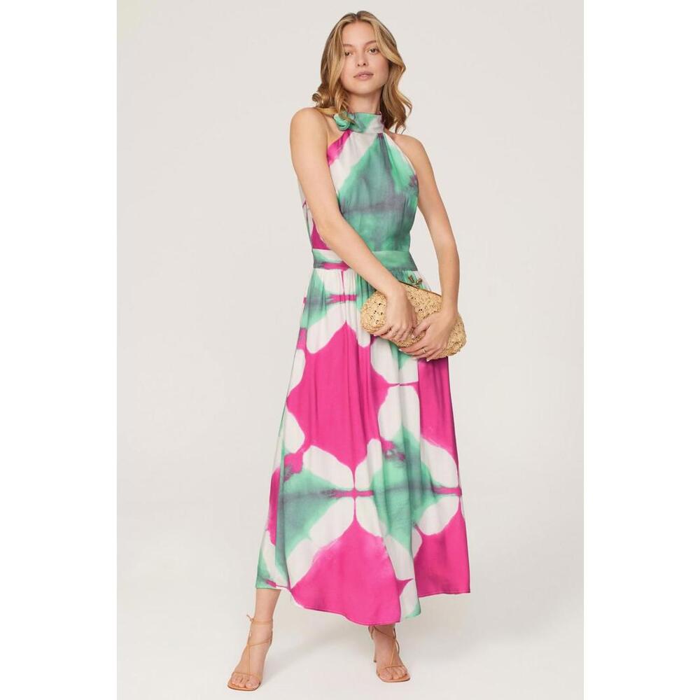 Busayo x RTR Multicolor Tie Dye Halter Dress Size 8 Small Hole & Fabric pull